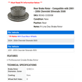 thumbnail image 2 of Rear Brake Rotor - Compatible with 2001 - 2006 Chevy Silverado 3500 2002 2003 2004 2005, 2 of 2