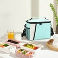 thumbnail image 4 of Large Capacity Crossbody Lunch Bag, Insulated Picnic Bag, Color Blocked Lunch Box Bag, Durable Fabric, Adjustable Strap, Stylish Design, for Work and School, Keeps Food Fresh, Lunch Tote, UKHBMC, 4 of 8