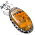 thumbnail image 2 of Natural Bumblebee Jasper Gemstone 925 Sterling Silver Gift Pendant 2.52", 2 of 2