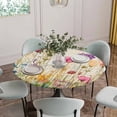 thumbnail image 5 of Spring Floral Round Tablecloth for 36-44 Inch Tables,Fitted Table Cover with Elastic Edge,Summer Botanical Watercolor Flowers Pastoral Waterproof Outdoor Table Cloth Protector for Patio Garden Dinner, 5 of 9