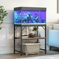 thumbnail image 2 of Fish Tank Stand, Aquarium Stand with 2-Tier Storage Shelves, Heavy Duty Breeder Turtle Terrarium Stand Rack for Home Office, 2 of 8