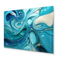 thumbnail image 2 of Designart "Grinding in Blue Fluid II" Abstract Marble Metal Wall Art Prints, 2 of 5
