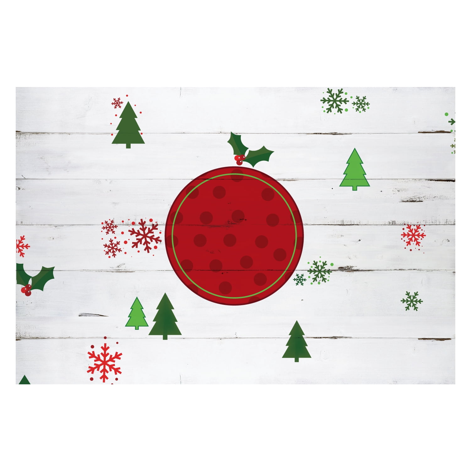 Personalized Planet 27x18 Holiday Family Name & Initial Christmas Doormat with Custom Personalization Printed on White Rectangular 1/4” Thick Non Slip Mat for Kitchen Hallway Deck or Porch