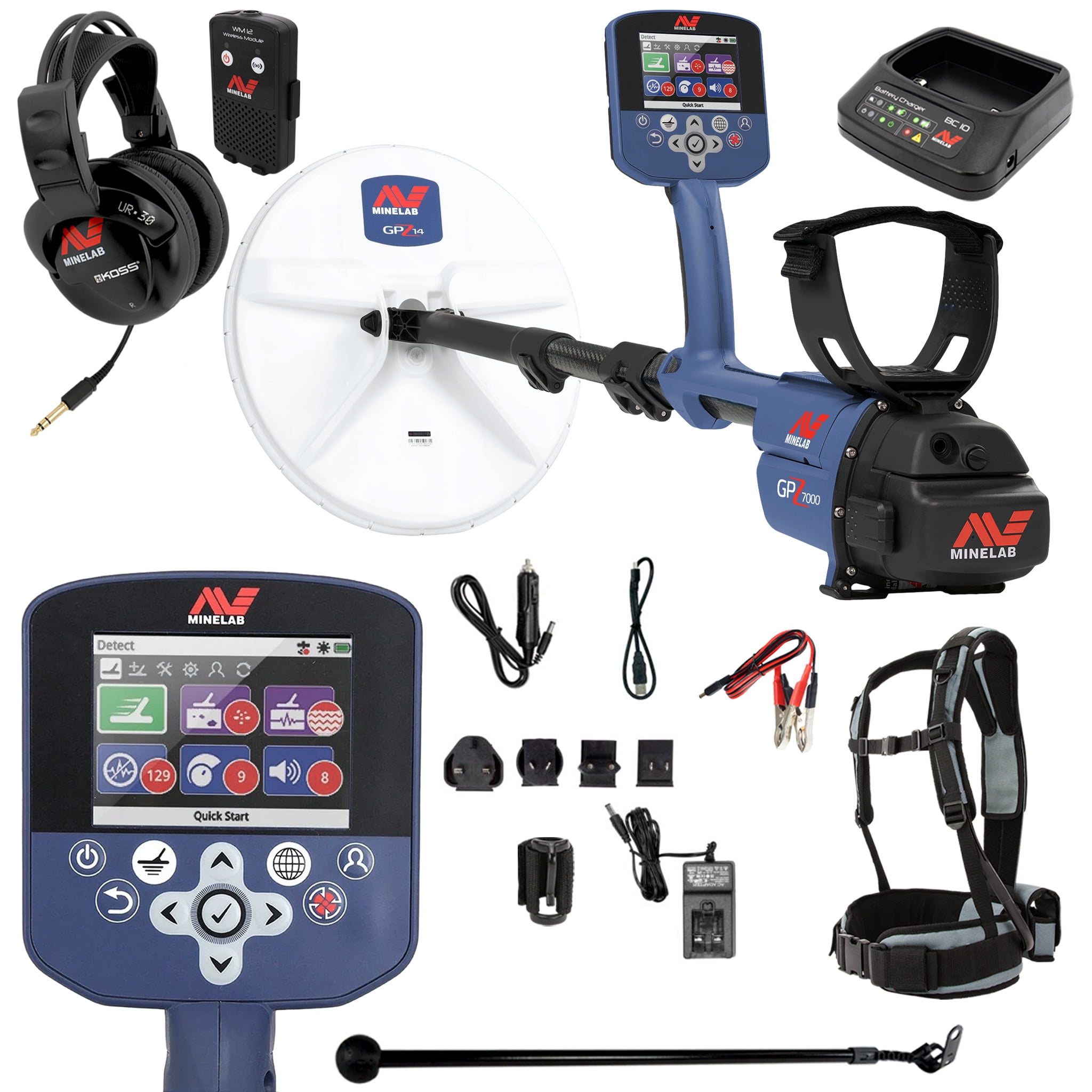 Minelab GPZ 7000 Metal Detector with Pro Find 15, Carry Bag, Finds Pouch
