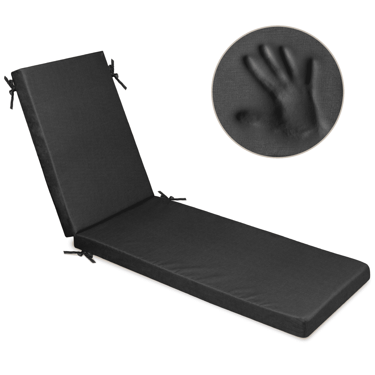 Milliard Outdoor Lounge Chair Cushion, Waterproof and Washable, Black