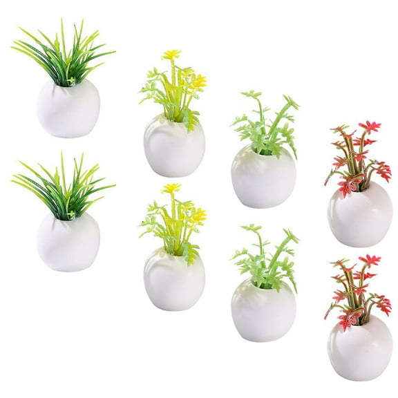 unbranded  8 Pcs Artificial Succulents in Pots Fake Greenery Faux Plants