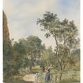 thumbnail image 3 of Franz Alt 20x21 Black Modern Framed Museum Art Print Titled - Woman with Two Children in a Park Landscape (1883), 3 of 5