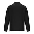 thumbnail image 5 of BVnarty Men's Long Sleeve Slim Fit Zip Up Stand Collar Solid Business Office Workwear Shirts Jacket with Zipper Pockets Black S, 5 of 6