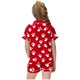 thumbnail image 4 of Odeerbi 2-12 Años Pijama de Satén de Verano Para Niña Con Solapa de Muesca, Camisas de Manga Corta, Pantalón Corto, Estampado de San Valentín, Ropa de Dormir, 4 of 6