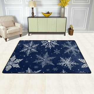 03C Snowflakes Stars Floor Mat, Vinyl Carpet, Christmas Floor Decoration,  Linoleum, Christmas Gift, Area Rug, PVC Indoor Mat, Home Decor 