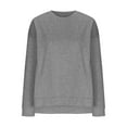 thumbnail image 4 of CLOISE Women Sweatshirts Solid Color Oversized Sweatshirts Crewneck Long Sleeve Hoodies Shirts Gray Drop Shoulder High Low Hem Blouses Fall Tunic Y2k Outfits S, 4 of 8