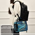 thumbnail image 6 of Insulated Lunch Bag 6L Leak-Proof Lunch Box with Shoulder Strap Multiple Pockets Lunch Tote Blue and Gold Ocean, 6 of 9