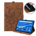 thumbnail image 6 of SaniMore Case for Lenovo Tab M10 10.1 inch 3rd Generation TB-328F, PU Leather Embossed Butterfly Shockproof TPU Back Card/Pen Holder Anti-slip Stand Full Protective Fashion Wallet Cover, Brown, 6 of 9