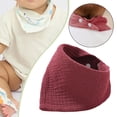 thumbnail image 1 of Babero, paño para eructar, cómodo, triangular, de algodón, agradable para la piel, bandana, babero antibabas, unisex, para bebés, babeo, dentición, ni Rojo oscuro, 1 of 8