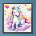thumbnail image 2 of 5D DIY taladro redondo completo pintura de diamante nube de colores unicornio kit decoración 30x30cm, 2 of 9