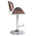 thumbnail image 3 of Simpli Home Adjustable Swivel Bar Stool In Distressed Brown Vegan Faux Leather, 3 of 11