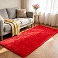 thumbnail image 2 of Shag Runner Rug for Bedroom Living Room 2x6 Upgrade Non-Slip Fluffy Soft Bedside Rugs,Red Shaggy Carpet for Kids Girls Boys Dorm Nursery Home Decor Aesthetic, 2 of 16