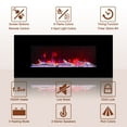 thumbnail image 6 of Mondawe 42 Inch Electric Fireplace with Bluetooth Speakers Ultra-Thin Wall Mounted Linear Fireplace Adjustable 8 Flame Colors Low Noise, Control by Button and Remote, 8h Timer, 6 of 10