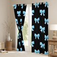 thumbnail image 3 of Castle Fairy Kawaii Blue Ribbon Bow Knot Curtains Pack of 2 (42x84 Each) for Kids Children,Cute Bowtie Curtains Blackout,Dreamy Princess Bedroom Curtains,Microfiber Bedroom Decor, 3 of 6