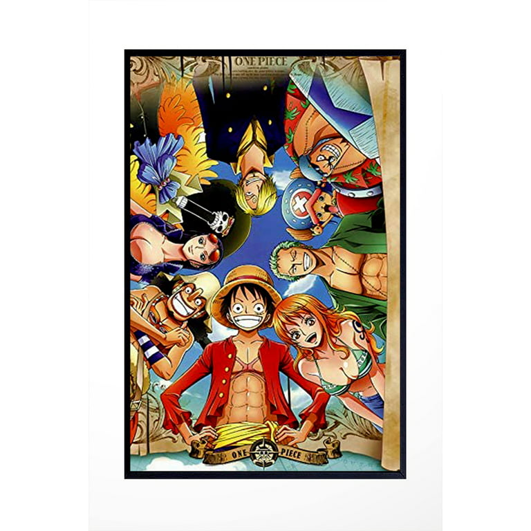 Anime One Piece Strong World Luffy Zoro ACE Poster Group High Glossy  Laminated Frameless Gift 12 x 18 inch(30cm x 46cm)