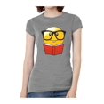 thumbnail image 1 of Womens Emoticon Reading Book Short-Sleeve T-Shirt - Heather Grey - 2X-Large, 1 of 1