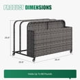 thumbnail image 6 of Dateyes 3-Layer Outdoor PE Wicker Rattan Patio & Poolside Storage Basket with Rolling Wheels, Gray, 6 of 8