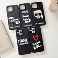 thumbnail image 3 of Casetifg Two Bombs Trend KARL LAGERFELD Carcasa De Alta Calidad 3D Funda Para Teléfono Compatible Para iPhone 11 12 13 Pro Max X XR XS 7 8 Plus De Silicona Suave TPU A Prueba De Golpes, 3 of 4