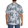thumbnail image 3 of Pofeuu Lilies Flowers Print Mens Casual Short Sleeve Shirts Beach Summer Spread Collar Pocket Tops Men's Casual Short-sleeved Shirt-X-Large, 3 of 5