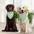 thumbnail image 4 of Dog Bandana Green Large 1PCS, Summer Spring Scarf for Boy and Girl, Durable Triangle Reversible Bibs Handkerchief for Puppy Pet, 4 of 6