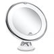 thumbnail image 1 of Espejo de maquillaje con acabado cromado y aumento de 10 aumentos, tocador de baño portátil con cuello de cisne ajustable, 14 LED de luz natural real, de bajo consumo y ecológico, 1 of 6