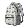 thumbnail image 2 of Mixed Breed Dog Beige Pattern Backpack for School, Cute School Bag with Adjustable Shoulder Straps and Padded Back, 15.3"x11"x6.7", 2 of 5