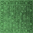 thumbnail image 1 of Ahgly Company Indoor Square Oriental Emerald Green Traditional Area Rugs, 7' Square, 1 of 4