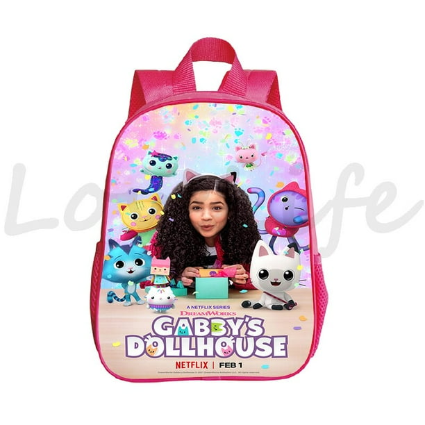 Mochila escolar Gabby Cats para niños y niñas, bonito para casa de muñecas morral, guardería, dibujos animados qym unisex