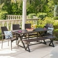thumbnail image 2 of Noble House Cassara 6 Piece Aluminum Patio Dining Set in Brown, 2 of 14