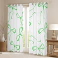 thumbnail image 2 of jejeloiu Bow Knot Ribbon Blackout Curtains Set of 2 (52x84 Each),Cute Cartoon Bow Window Curtains,Green Kawaii Bowtie Curtains and Drapes For Girl,Super Cozy Room Decor, 2 of 6