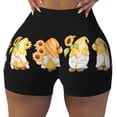 thumbnail image 2 of Logiee Sunflower Gnomes 5 Print Women's Biker Shorts,Workout Gym Shorts,Scrunch Shorts,Tummy Control Hidden Scrunch Running Yoga Shorts-Large, 2 of 8