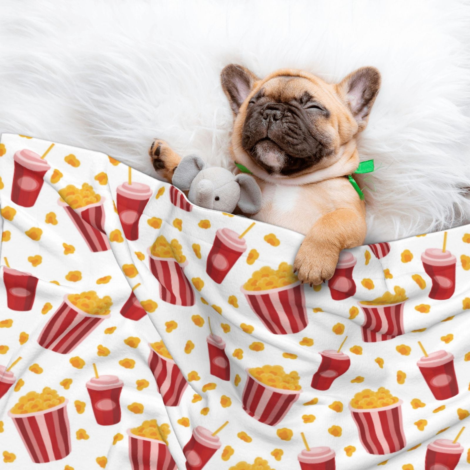 Naloa Popcorn Dog Blanket, 3 Sizes Cat Blanket for Indoor Cats Large Medium Small Dog Gifts-Large