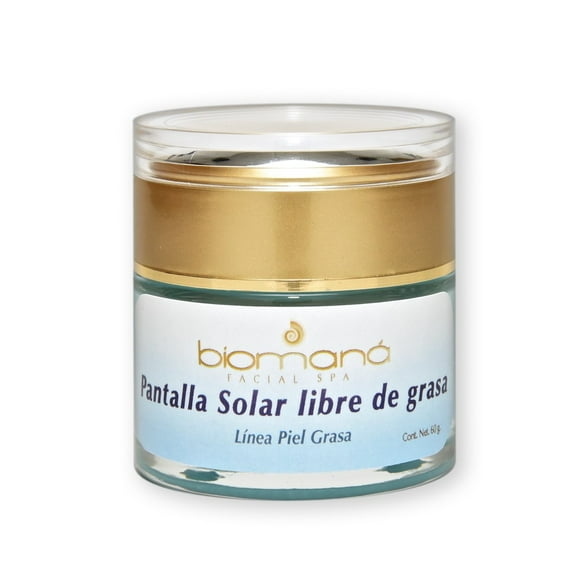 Bloqueador Facial Biomaná FPS 50+ Libre de Grasa 50 g Tarro de Vidrio