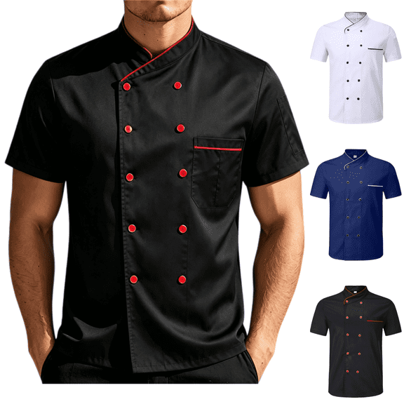 LRGSHF Chef Shirt Women Men Lightweight Unisex Short Sleeve Kitchen Work Breathable Clothes Stretch Soft Chef Tops
