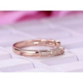 thumbnail image 4 of 0.25 Carat Handmade diamond moissanite bridal Half Eternity Wedding Band 6mm Open gap wedding Band Round cut in Silver with 18k Rose Gold Plating, 4 of 9