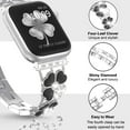thumbnail image 2 of Bling Plating Bands Women Compatible with Apple Watch 42/44/45/49mm, Diamond Metal Strap, Dressy Rhinestone Sparkle Replacement for iWatch Bands Series Ultra/SE/9/8/7/6/5/4/3/2/1, Silver+Black, 2 of 6