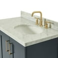 thumbnail image 5 of Ariel Taylor 37 In. Right Offset Oval Sink Vanity With Carrara White Marble Countertop In Midnight Blue, 5 of 11