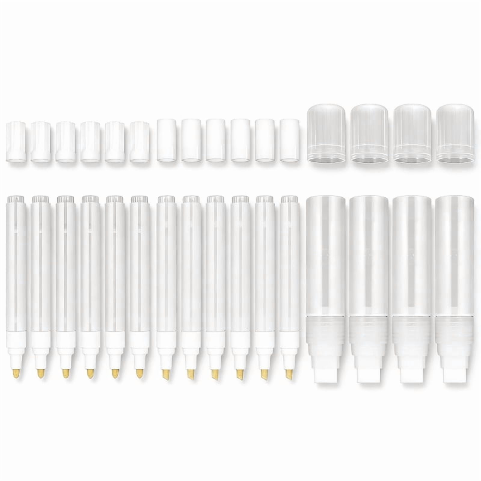 16Pcs Plastic Empty Marker Pen With 3 Droppers Refillable Empty Acrylic Paint Pen For Painting Doodling Handmade Craft