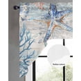 thumbnail image 3 of Coastal Starfish Kitchen Swag Valances for Windows, Blue Nautical Coral Seashell Wooden Swag Valances Curtains for Living Room, Rod Pocket Window Treatments for Bathroom, Bedroom, Cafe, 56"x36", 3 of 6