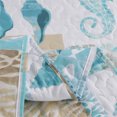 thumbnail image 6 of Green Essen Queen/Full size Bedspread Bedding White Lightweight Quilt Microfiber Reversible Coverlet Blue Shell Seahorse Quilt, 6 of 7