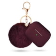 thumbnail image 1 of Airpods 3(2021), Apple Airpod 3rd Generation Women's Case, Air Pod 3rd Generation Charging Case Silicone Case with Pom Pom Keychain Accessory(Claret), 1 of 5