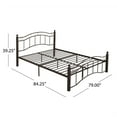 Copper King Size Metal Bed Frame with Storage Contemporary Style