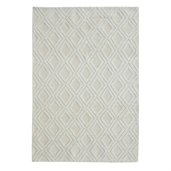 Chloe 7720 Ivory Natural Diamond Area Rug, Size - 5' x 7'