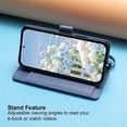 thumbnail image 5 of Case For iPhone 13 Pro Max Butterfly Flower Multi-card Holder Zipper Wallet With Lanyard Magnetic Clasp Flip Stand Leather Phone Case,Blue,For iPhone 13 Pro Max, 5 of 9