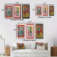 thumbnail image 4 of Designart "Retro Stamp Tribute to Keith Vintage Homage V" Transitional Framed Wall Art Set Of 3 - Red Abstract Transitional Frame Gallery Wall Set For Home Decor, 4 of 6